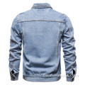 Veste de denim bleu clair d'OEM personnalisé pour hommes